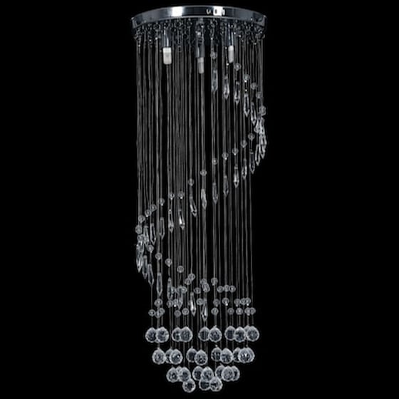 Vidaxl Φωτιστικό Οροφής Ελικοειδές Ασημί Με Κρυσταλλινές Χάντρες G9 image 3