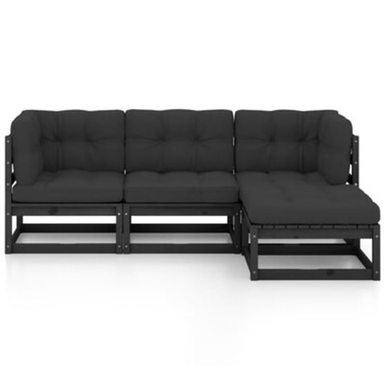 Vidaxl Σαλόνι Κήπου Σετ 4 Τεμαχίων Από Μασίφ Ξύλο Πεύκου Με Μαξιλάρια image 2