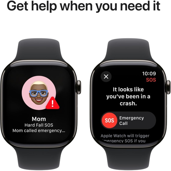 Apple Watch Series 10 GPS + Cellular 46mm Slate Titanium Case with Black Sport Band - M/L image 3