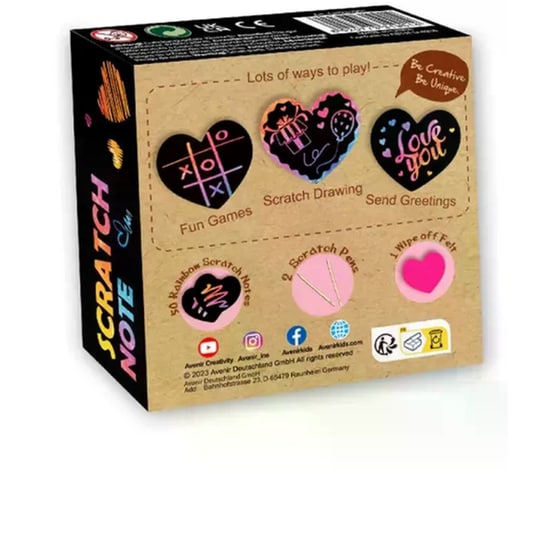 Χαρτάκια Σημειώσεων Avenir Scratch Heart Με Μολύβι Χάραξης (50 Φύλλων - 1 Τεμάχιο) image 3