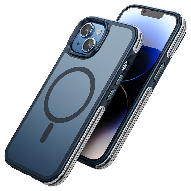 HOCO Θήκη Apple iPhone 15 Plus - Hoco Flexible Airbag 6m Anti-Fall Series με MagSafe - Μπλε
