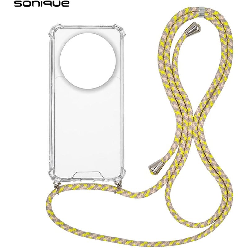 SONIQUE Θήκη Σιλικόνης Με Κορδόνι Sonique Armor Clear Xiaomi Xiaomi 14 Ultra Rainbow Κίτρινο