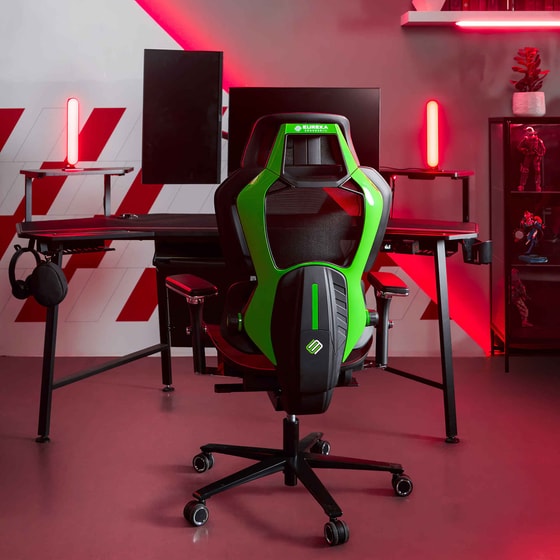 Gaming Καρέκλα Eureka Ergonomic Hybrid Typhon ERK-GC05-G από Ύφασμα image 9