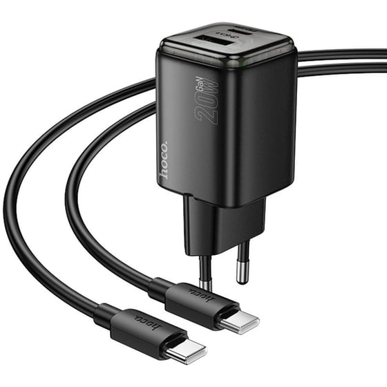 Φορτιστής Πρίζας Hoco N52 Monsoon USB-C 20W - Black image 0