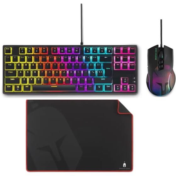 Gaming Σετ Spatan Gear Lochos 2 Πληκτρολόγιο RGB, Agis Gaming Ενσύρματο Ποντίκι, Ares II Mouse Pad image 0