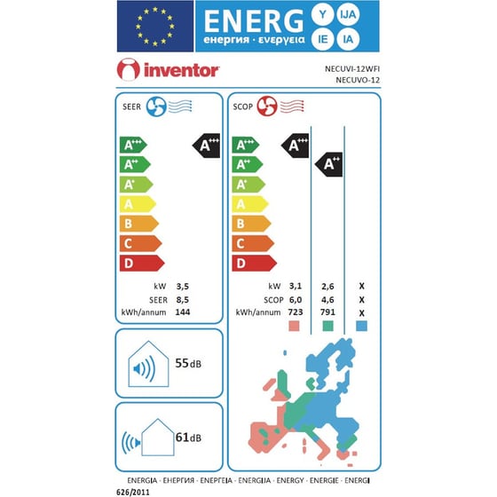 INVENTOR Neo Eco NECUVI-12WFI Κλιματιστικό Inverter 12.000 BTU A+++/A+++ με Ιονιστή και WiFi Standard image 7
