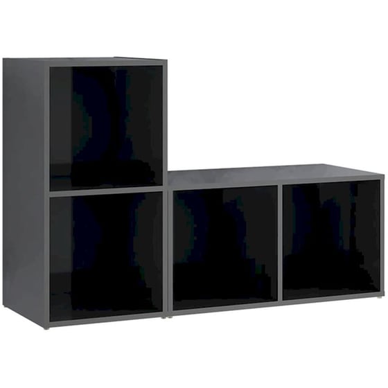 Έπιπλα Τηλεόρασης Vidaxl από Μοριοσανίδα 2τμχ  72x35x36.5 cm  - Γκρι image 0