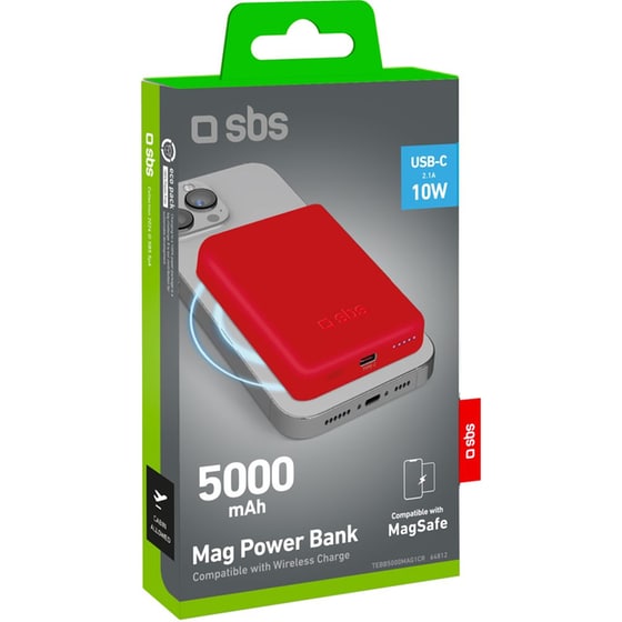 Powerbank SBS Wireless Magnetic 5.000mAh - Κόκκινο image 1