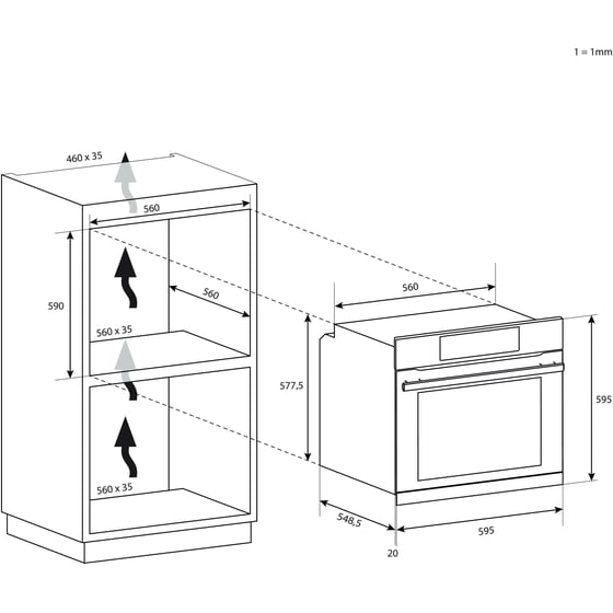 CANDY Idea FMICIDC N602/CA 65 L Μαύρο Εντοιχιζόμενος Φούρνος Άνω Πάγκου image 9