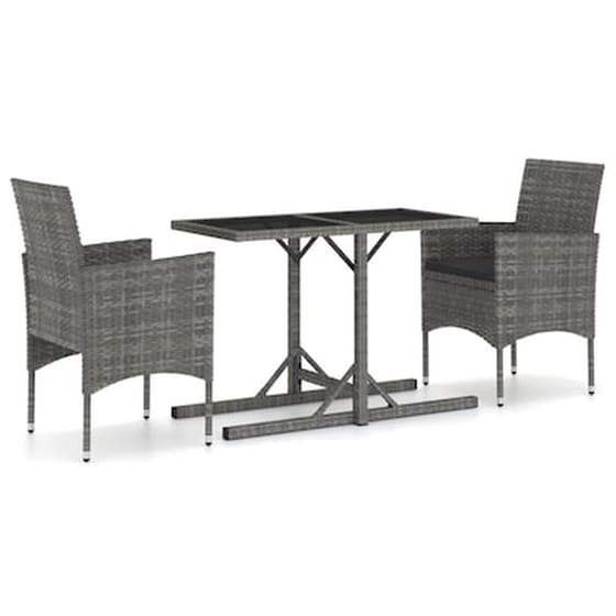 Vidaxl Σετ Τραπεζαρίας Κήπου 3 Τεμαχίων Γκρι image 0