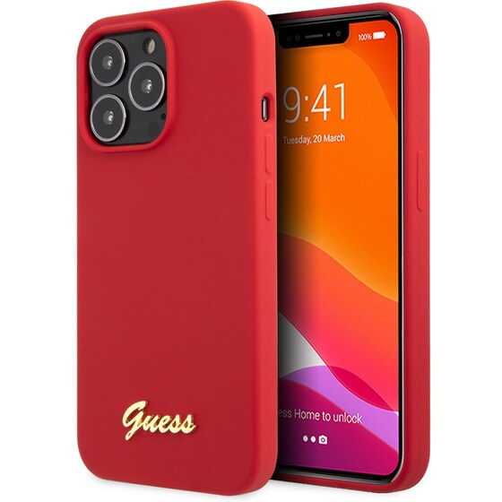 Θήκη Apple iPhone 13 Pro - Guess Vintage Script Gold Logo Collection - Κόκκινο image 5