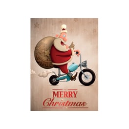 Χριστουγεννιάτικη Κάρτα Άη Βασίλης με Μηχανή