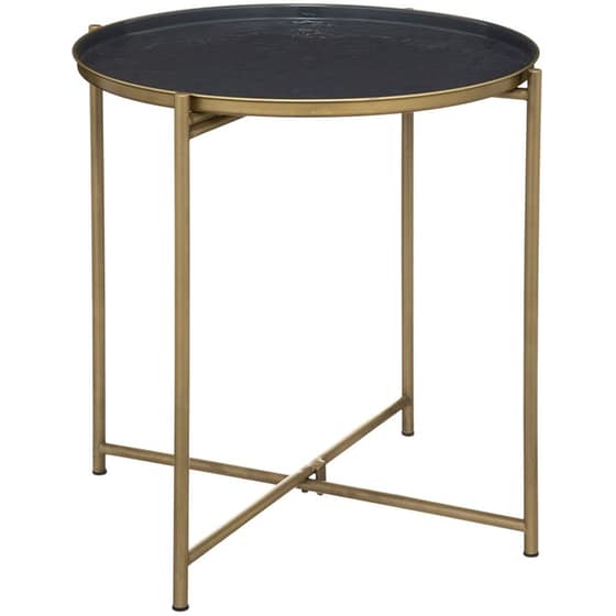 Τραπεζάκι Σαλονιού Spitishop από Μέταλλο Φ42.7x50.8cm - Μαύρο/Χρυσό image 0
