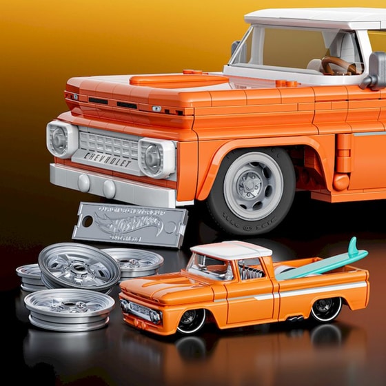 Mattel Hot Wheels Brick Shop Σετ Κατασκευής Elite Series Custom ’62 Chevy Pickup 1:16 (858 Κομμάτια) (JFT20) image 5