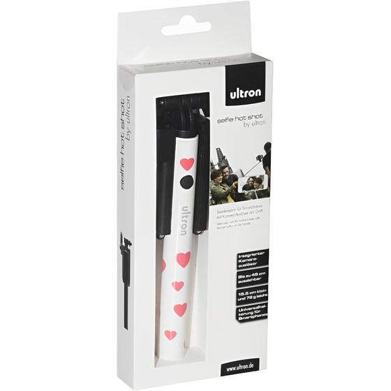 Selfie Stick Ultron Hot Shot 173950 με Καλώδιο Jack 3.5mm - Λευκό image 1