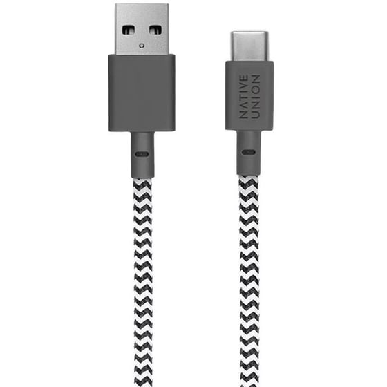 Καλώδιο Φόρτισης Native Union Belt Cable USB-A σε USB-C 1.2m - Zebra image 1