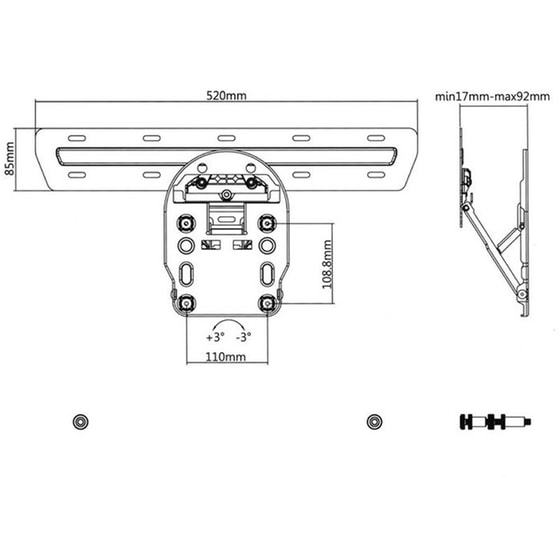 Βάση Τηλεόρασης Επιτοίχια Superior Qled Tilt Extra Slim με Κλίση για 49"-65" έως 50 kg image 4