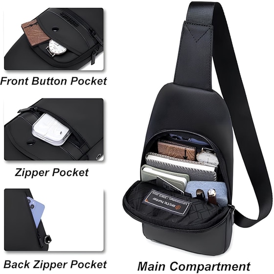 Τσάντα Crossbody Arctic Hunter XB13001-BK - 3,9lt - Μαύρη image 4