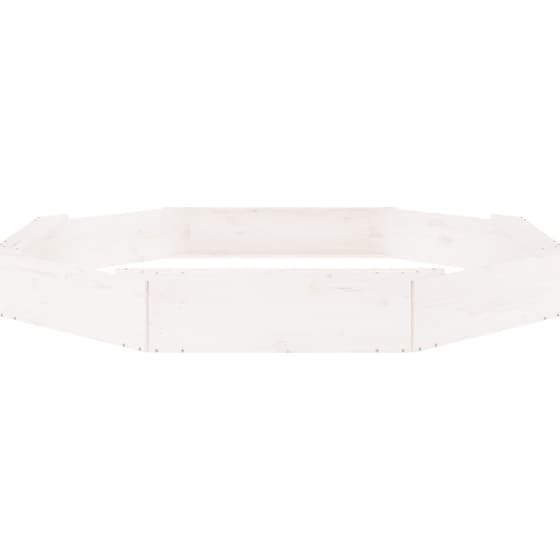 VidaXL Αμμοδόχος με Καθίσματα Οκτάγωνη 159.5x159.5x20cm Ξύλινη - Λευκό image 3