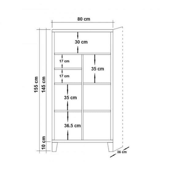 Βιβλιοθήκη 24mall Mare Atlantic Pine από Μοριοσανίδα 80x36x155 cm - Καφέ image 3