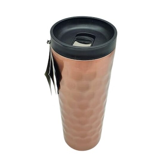 Θερμός Ταξιδιού Μεταλλικός Ροζ Χρυσό Trendy 20x8cm 500ml image 0