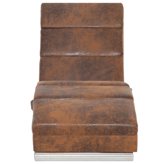 Πολυθρόνα Μασάζ VidaXL από Συνθετικό Καστόρι - Καφέ image 4