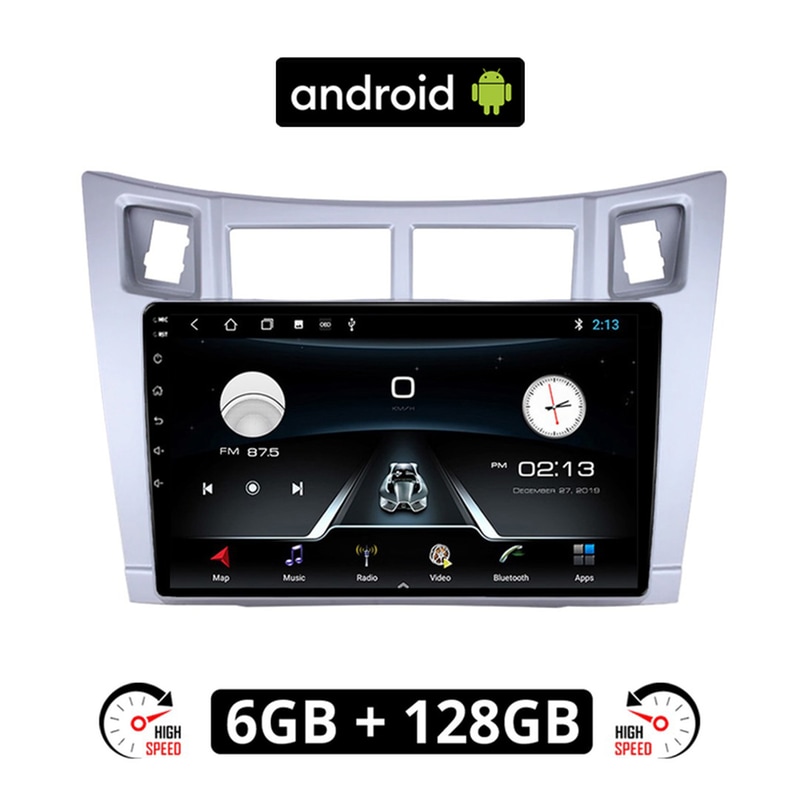 Ηχοσύστημα ΟΕΜ με Οθόνη Αφής 9 Android, GPS, Wi-Fi, Bluetooth - 6GB/128GB για TOYOTA YARIS (2006-2011) - Μαύρο