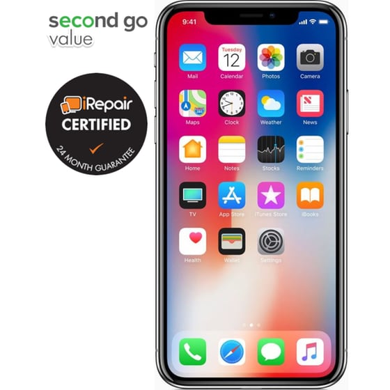 Μεταχειρισμένο Apple iPhone X 64GB Space Gray second go value Certified by iRepair image 1