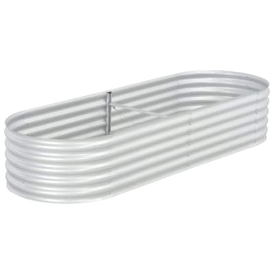 Vidaxl Ζαρντινιέρα Υπερυψωμένη Ασημί 240x80x44 Εκ. Γαλβανισμ. Χάλυβας image 1