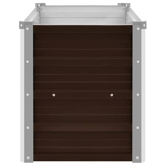 Vidaxl Ζαρντινιέρα Υπερυψωμένη Καφέ 100x40x45 Εκ. Γαλβανισμ. Χάλυβας image 5