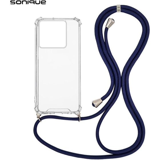 Θήκη Xiaomi Redmi Note 13 Pro 5G/ Poco X6 5G - Sonique Armor Σιλικόνης Με Κορδόνι Μπλε Σκούρο - Clear image 0