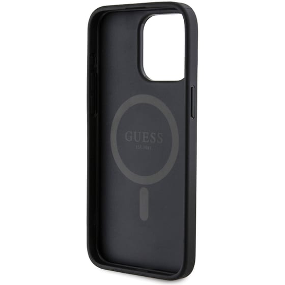 Guess “4g Logo Collection” Magsafe Ring Stand Hard Case Θήκη Προστασίας Από Δερματίνη – Iphone 15 Pro Max (μαύρο – Guhmp15xg4gfrk) image 7