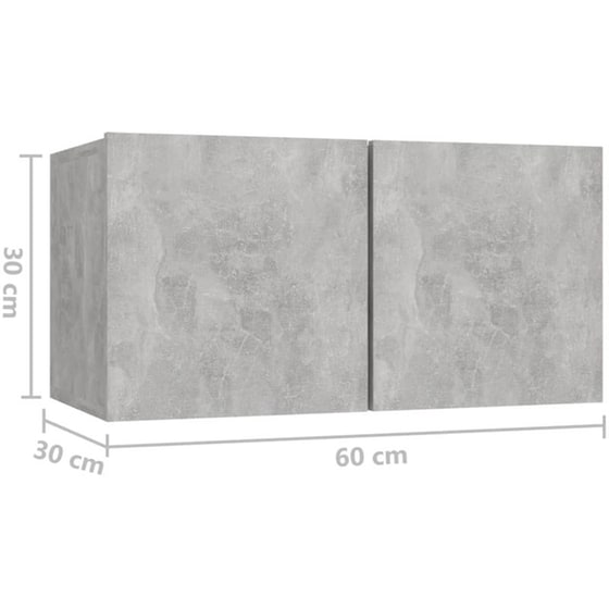 Ράφια Τοίχου VidaXL από Μοριοσανίδα 60x30x30 cm 2 Τμχ - Γκρι image 8