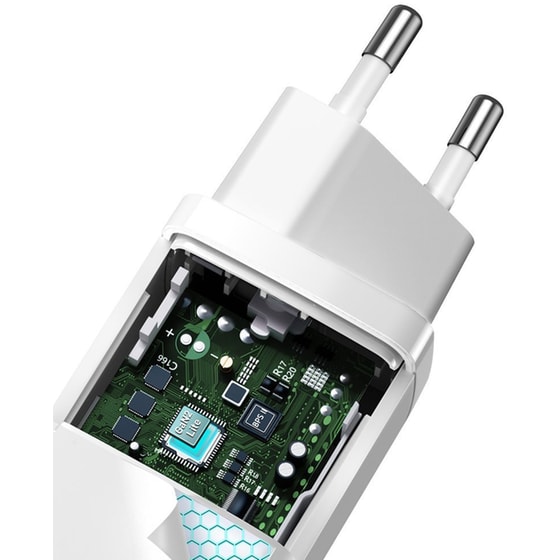 Φορτιστής Πρίζας Baseus GaN2 Lite 2 port Usb-C,Usb 65W - White image 5