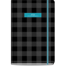 Ημερολόγιο Ημερήσιο 2026 The Writing Fields Plaid 12Μ Μαύρο