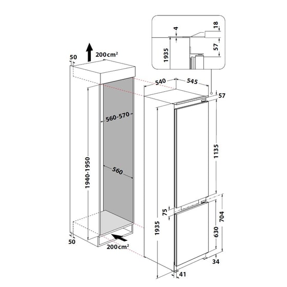 WHIRLPOOL WHC20 T573 Total No Frost 280 Lt Πλήρως Εντοιχιζόμενος Ψυγειοκαταψύκτης image 10