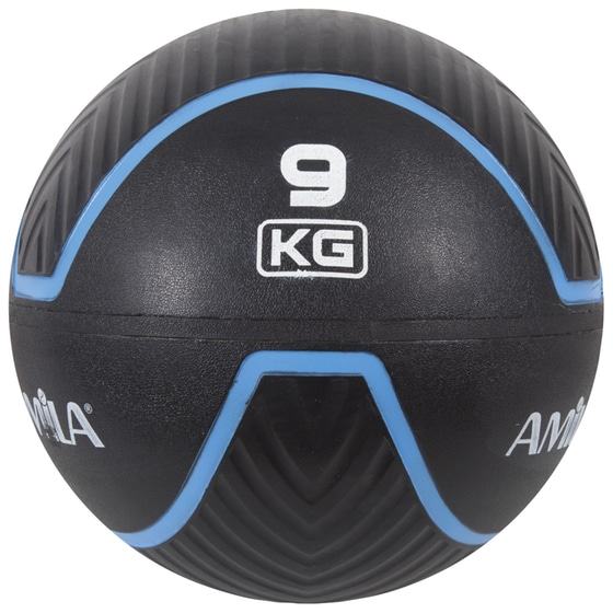 Μπάλα Wall Amila από Λάστιχο 9 kg 35 cm - Μαύρη/Μπλε image 0
