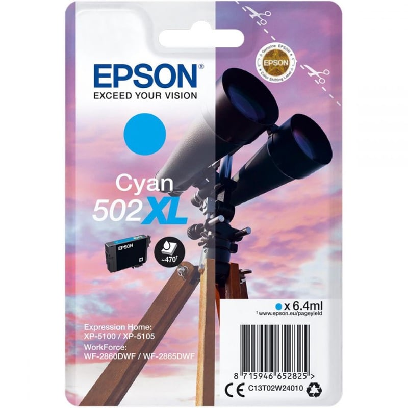 EPSON T02W24 XL Κυανό Μελάνι Εκτυπωτή C13T02W24010