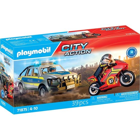 PLAYMOBIL®&nbsp; City Action Αστυνομικό Όχημα Pickup και Μοτοσυκλέτα (71875) image 0