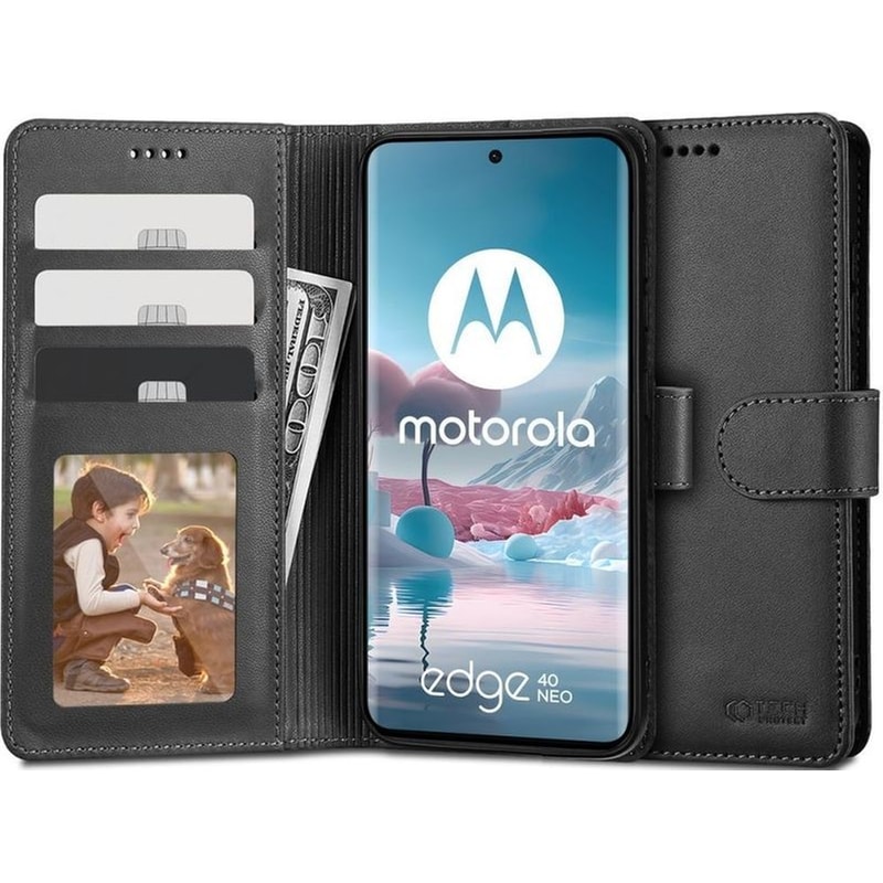 TECH-PROTECT Θήκη Motorola Edge 40 Neo - Tech-protect Πορτοφόλι - Μαύρο