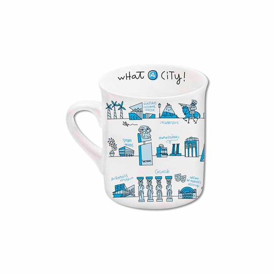 Κούπα Espresso WhatAthens Skyline Πορσελάνη 140 ml - Λευκό image 1