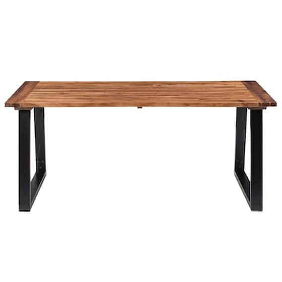 Τραπεζαρία Vidaxl Από Μασίφ Ξύλο Ακακίας 180x90x75 cm - Μαύρο/Καφέ image 2