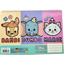 Μπλοκ Ζωγραφικής Gim 23x33 με Αυτοκόλλητα Disney Animal 40 Φύλλων