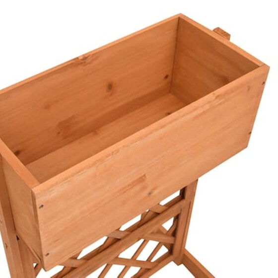 Vidaxl Γλάστρα Κήπου Με Καφασωτό Πορτοκαλί 45x30x74 Εκ. Ξύλο Ελάτης image 4