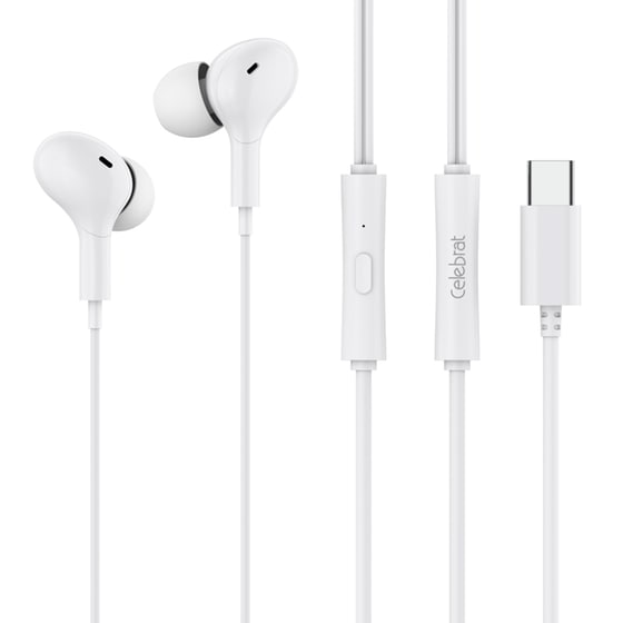 Ακουστικά Handsfree Celebrat D13 USB-C - Λευκά image 0