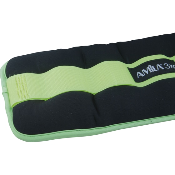 Βαράκια Άκρων 2 x 3kg Σταθερού Βάρους Amila 94955 από Νεοπρένιο - Μαύρο/Πράσινο image 1