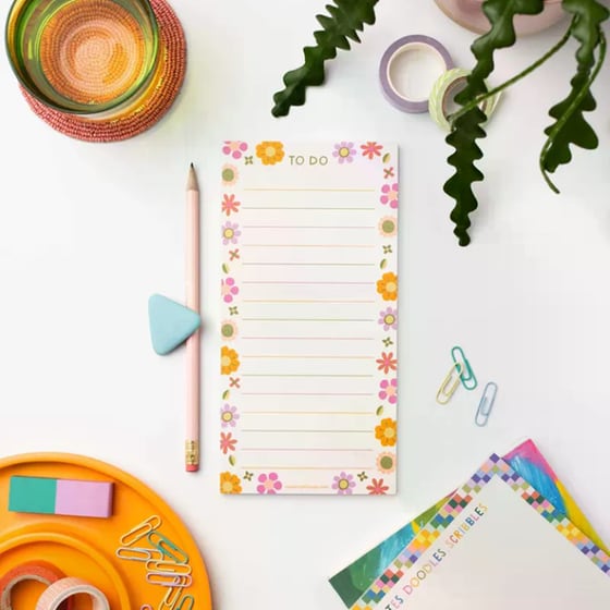 Μαγνητικό Σημειωματάριο Raspberry Blossom Retro Floral List Pad image 1