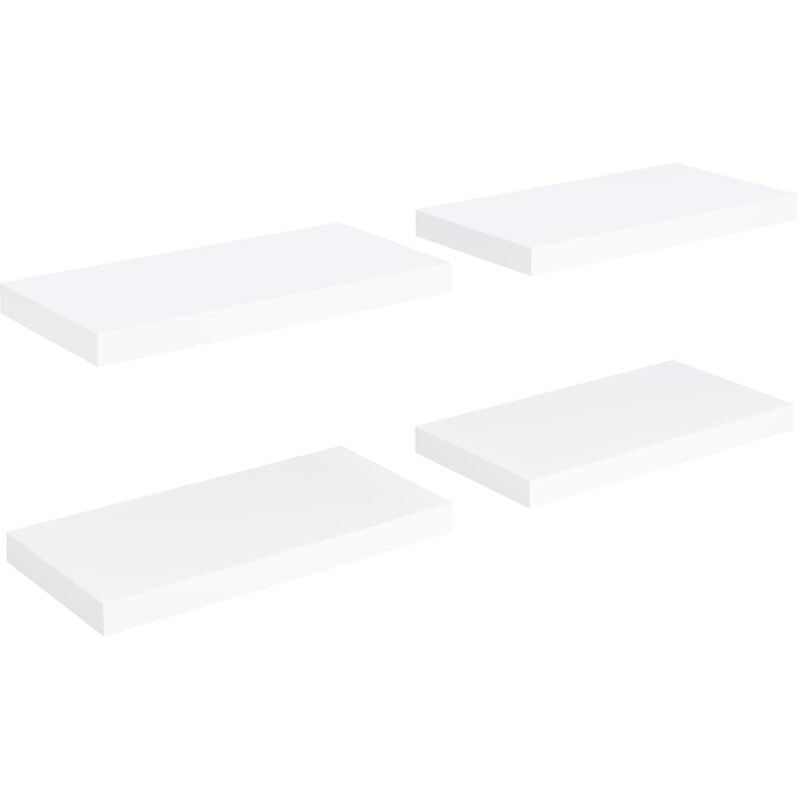 VIDAXL Ράφια Τοίχου VidaXL από MDF 50x23 cm 4 Τμχ - Λευκό