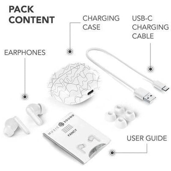 Ακουστικά bluetooth Music Sound Fancy - Λευκο/Γρί image 2