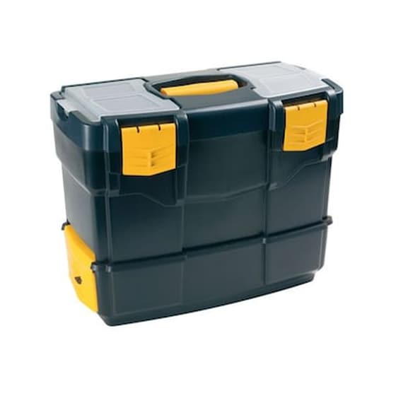 Εργαλειοθήκη Αποσπώμενη 2σε1 Επαγγελματική Πλαστική 40x21x34cm (18.5'') 2όροφη Με 2 Ταμπακιέρες image 0